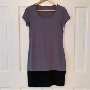 Athleta Stretch Color-block Body Con Gray Black Dress
